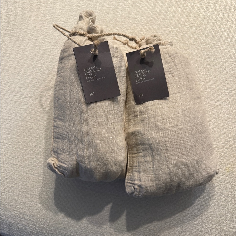 RH Italian Washed Linen King Lounger Shams (qty 2)